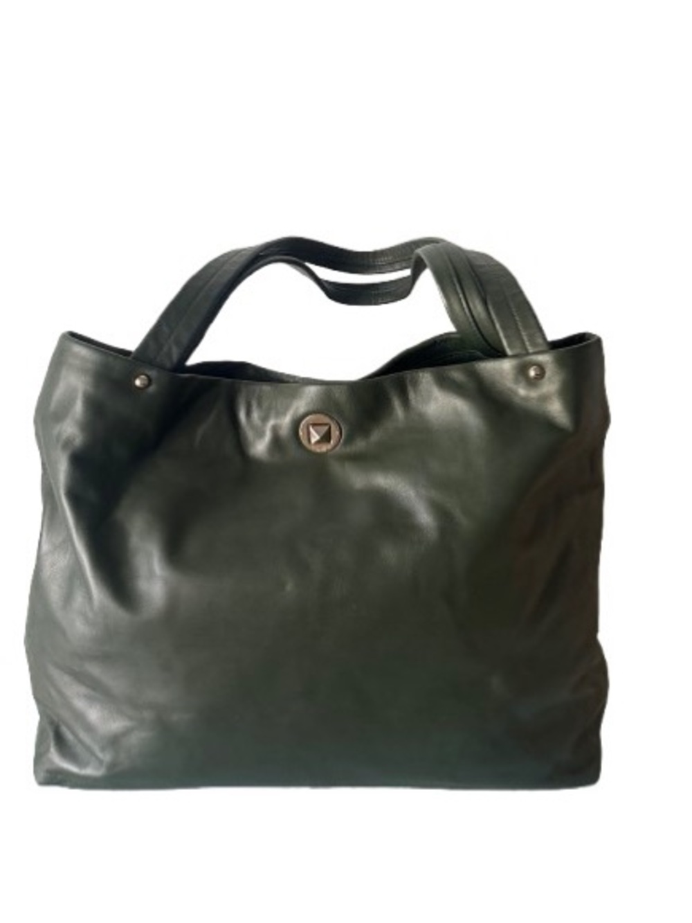 Kate Spade Dark Green Sutton Place Claudia Tote with Front Turn Lock Closure